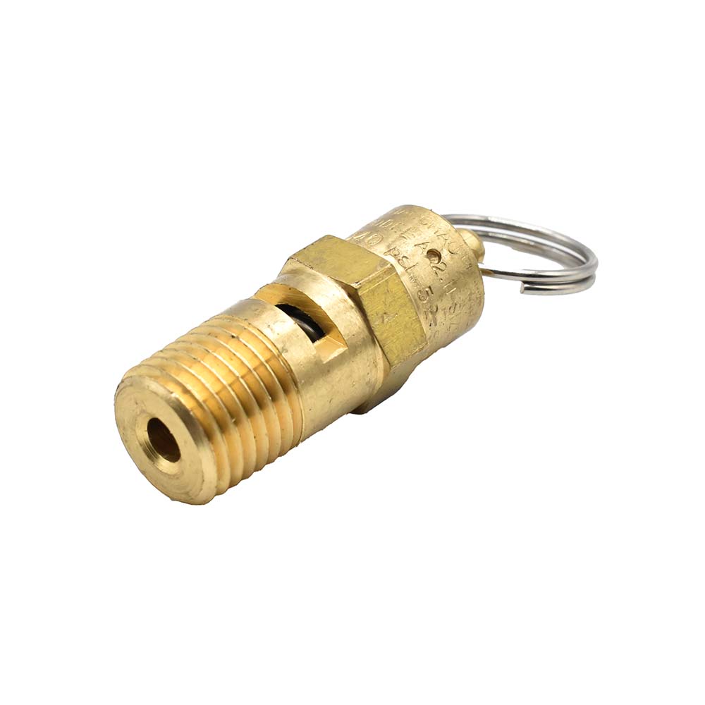 1/4" MPT Brass Safety Valve w/pull Ring  - 140 PSI - ASME Certified