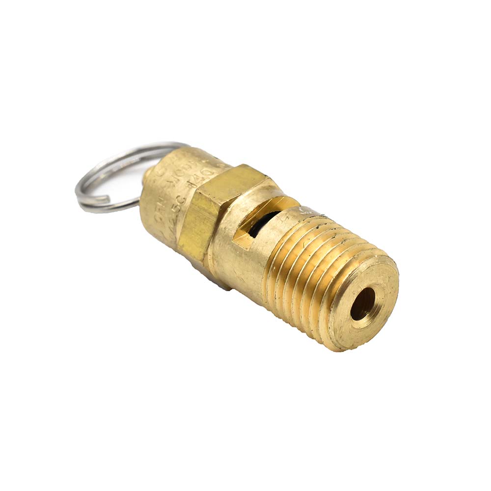 1/4" MPT Brass Safety Valve w/pull Ring  - 140 PSI - ASME Certified