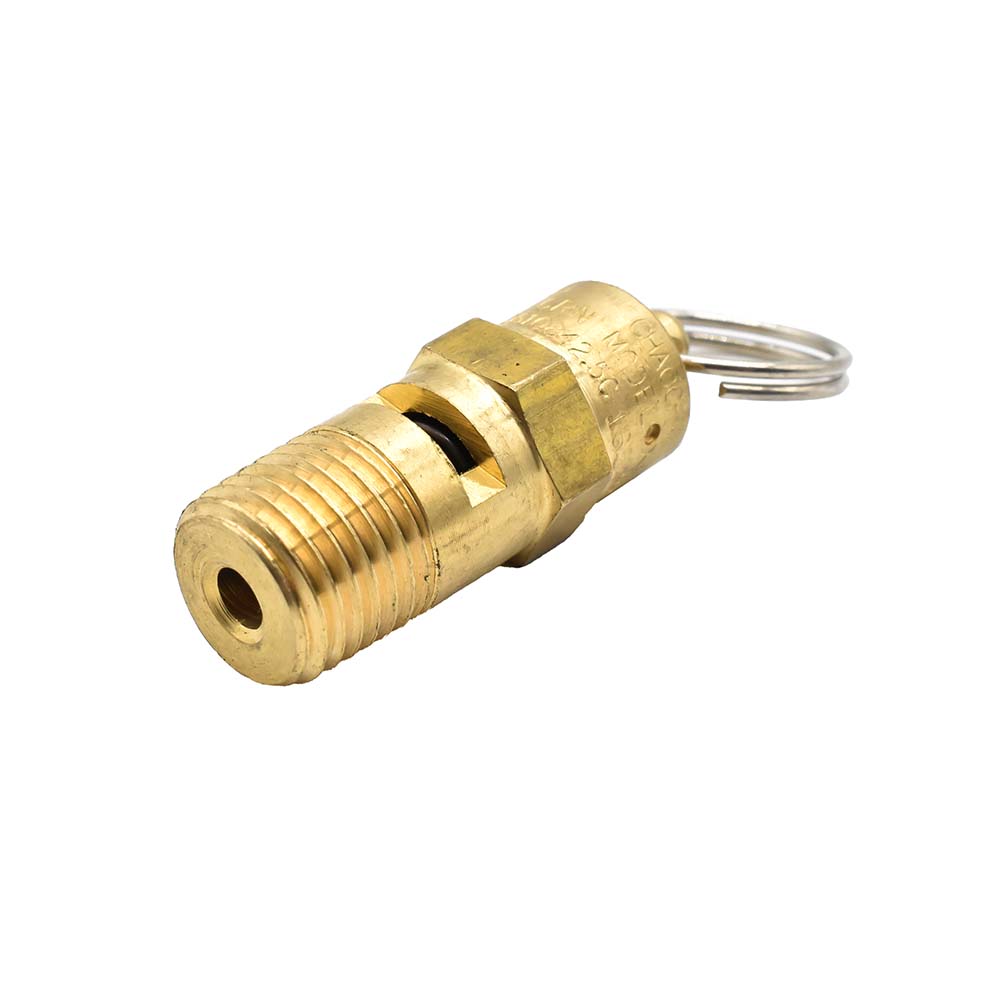 1/4" MPT Brass Safety Valve w/pull Ring - 165 PSI - ASME Certified