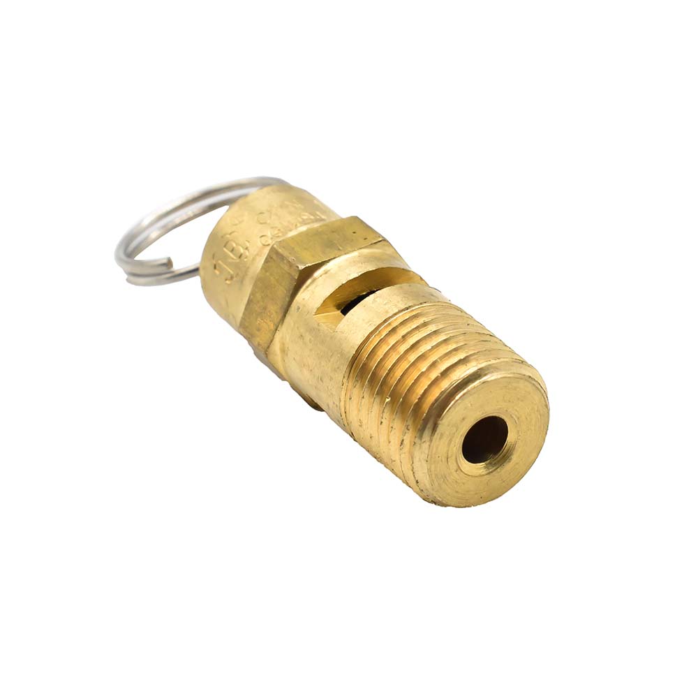 1/4" MPT Brass Safety Valve w/pull Ring - 165 PSI - ASME Certified