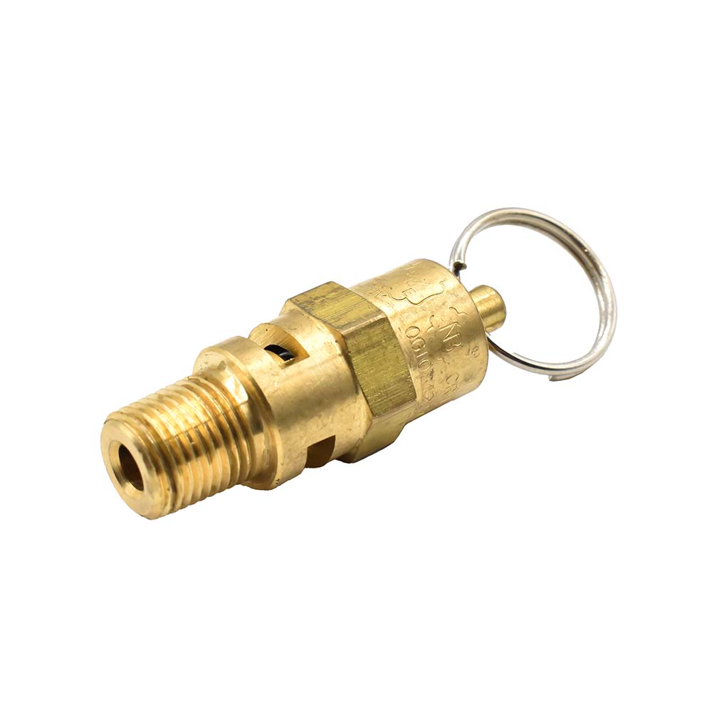 1/8" MPT Brass Safety Valve w/pull Ring - 165 PSI - ASME Certified