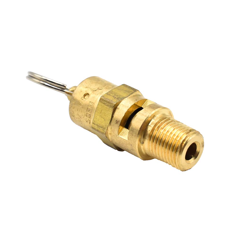 1/8" MPT Brass Safety Valve w/pull Ring - 165 PSI - ASME Certified