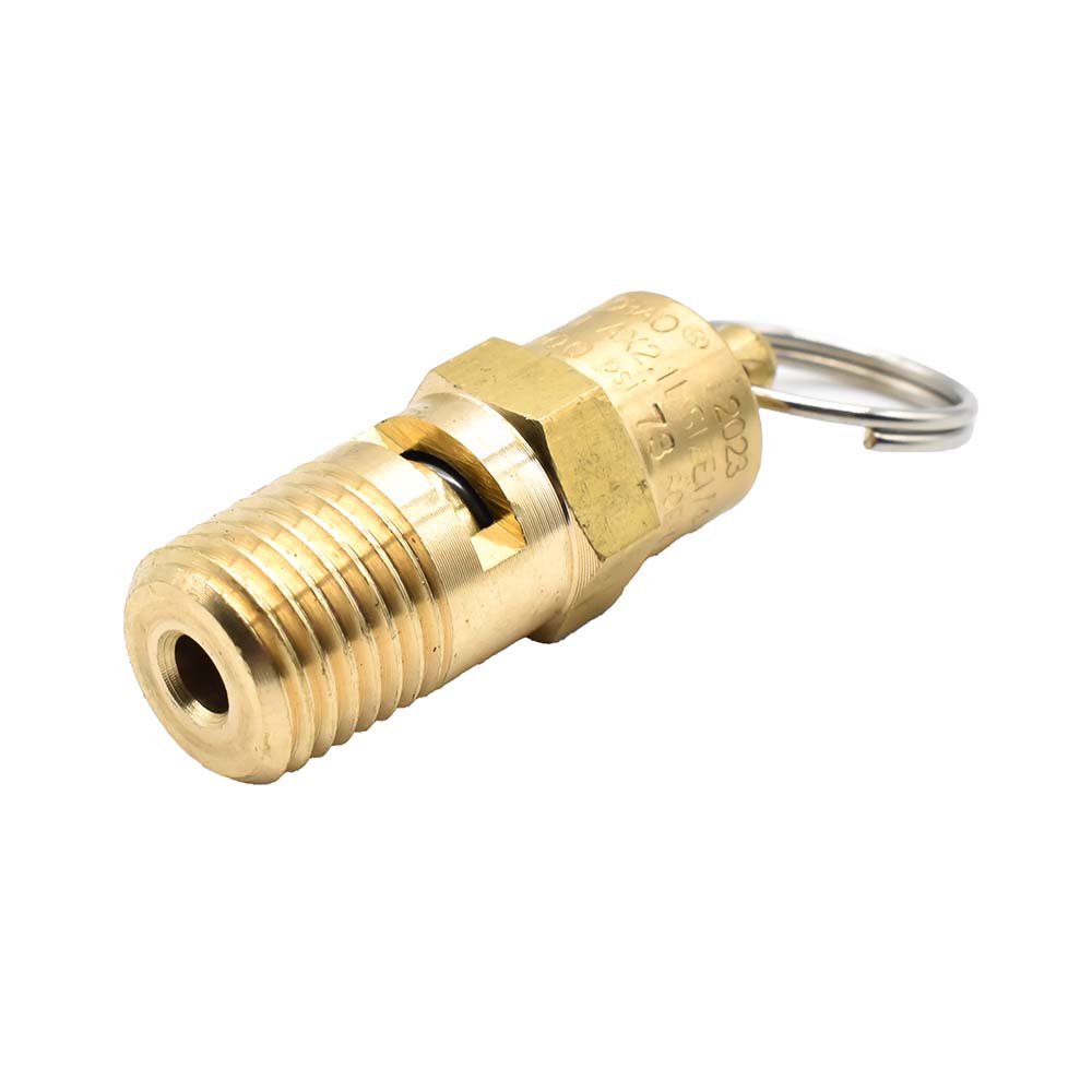1/4" MPT Brass Safety Valve w/pull Ring - 200 PSI - ASME Certified