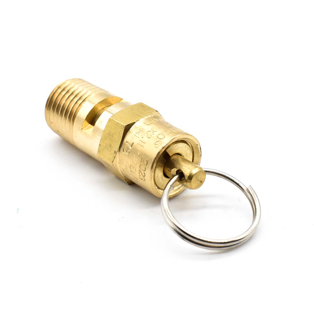 1/4" MPT Brass Safety Valve w/pull Ring - 200 PSI - ASME Certified