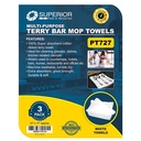 White Terry Mop Towel -100% cotton 14" x 17" - 3pc/pk - W03