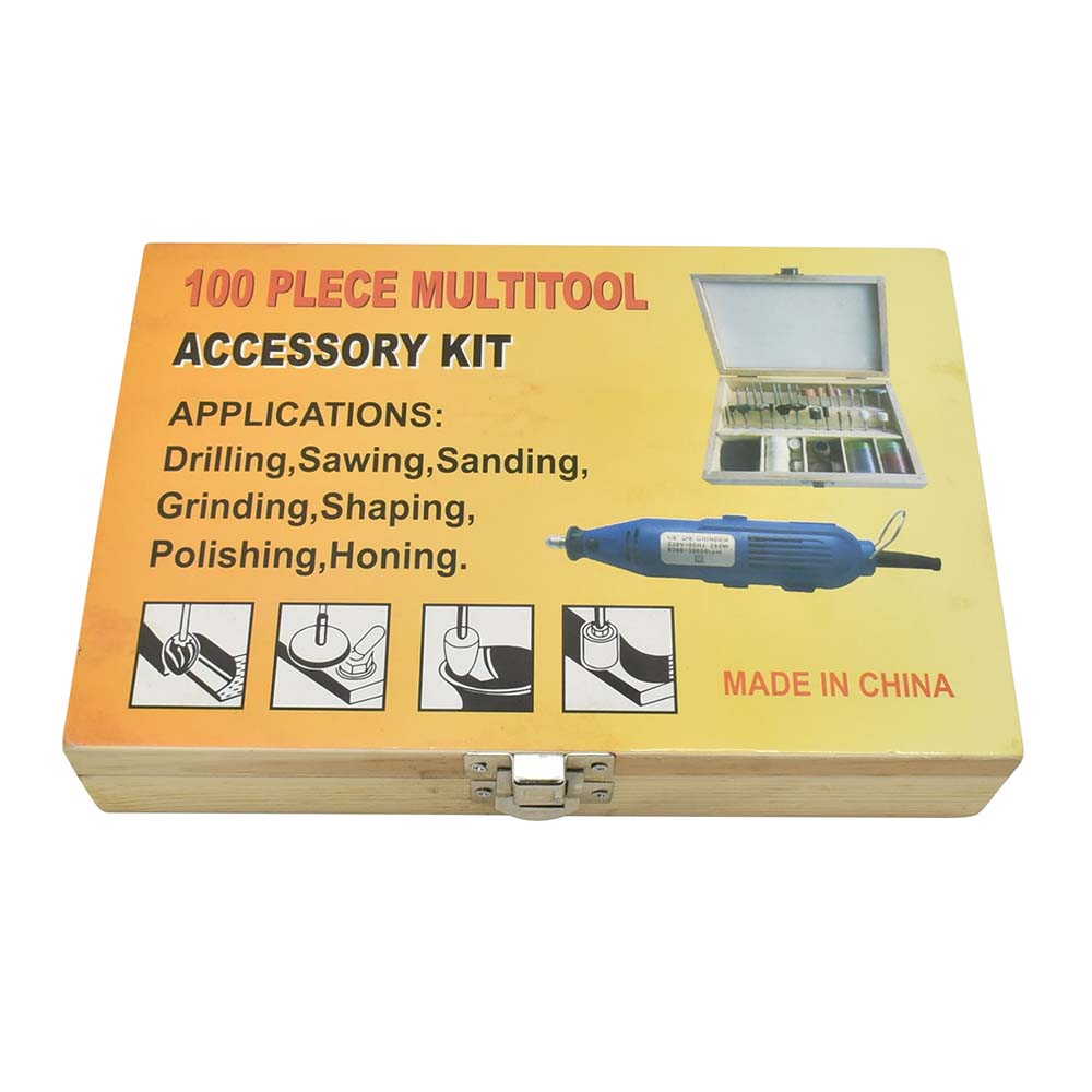 100 Piece All-Purpose Rotary Accessory Kit in Wooden Box