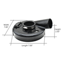 7" Vacuum Plastic Dust Shroud Cover with 2-1/2" Vacuum Connector