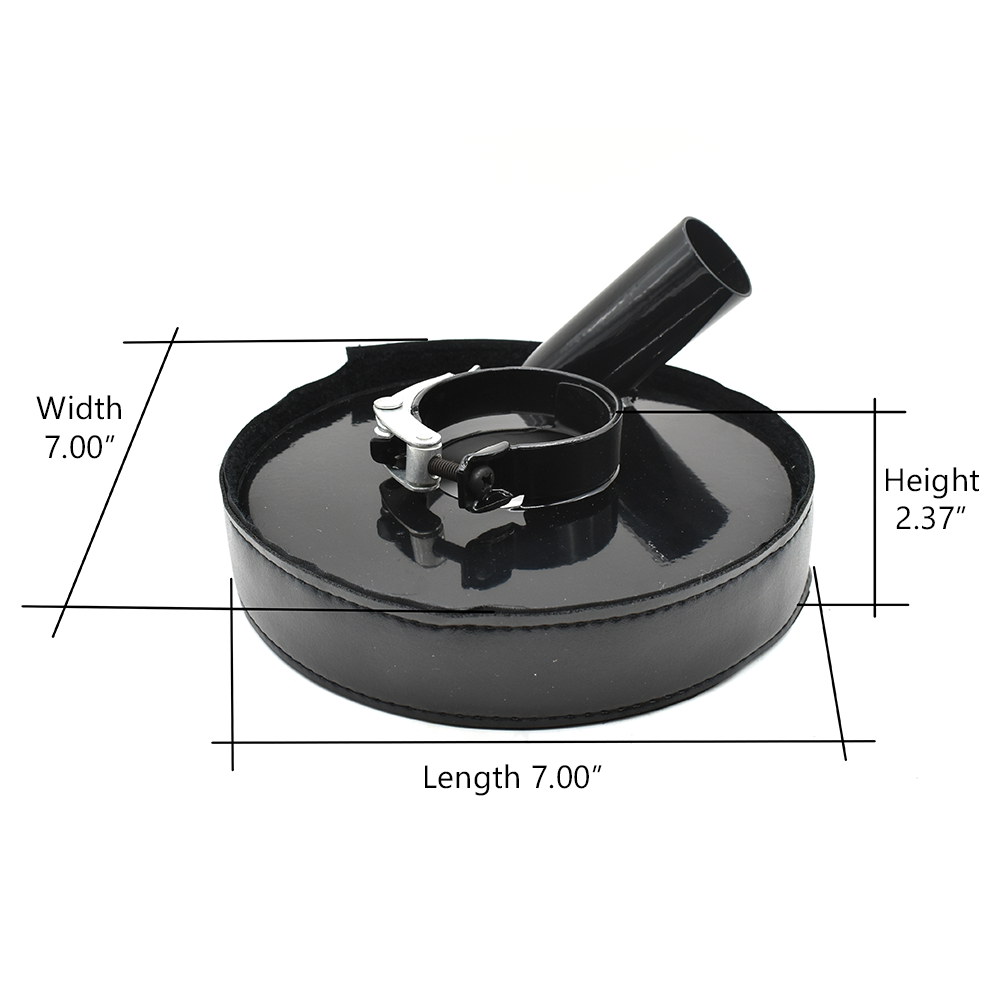 7" Vacuum Metal Dust Shroud Cover with 2.5” ID and 1.5” Vacuum Connector