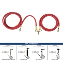 17ft Long Hybrid Hose Tire Inflator Extension with Locking Tire Air Chuck on Both Ends