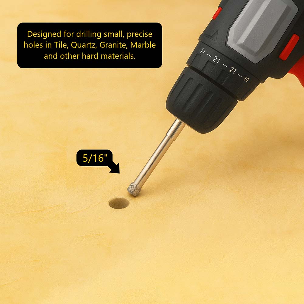 5/16" Electroplated Diamond Bit 8 mm Shank