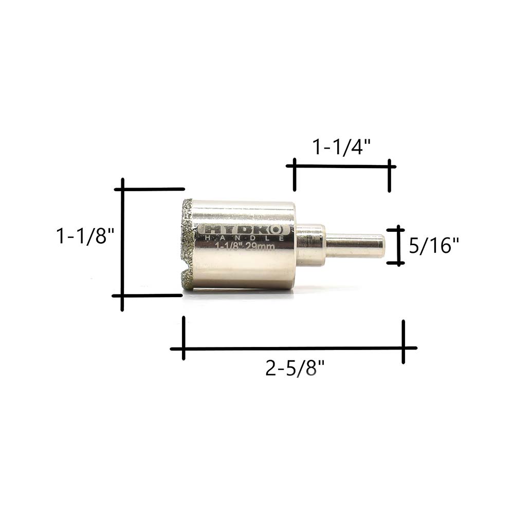 1-1/8" Electroplated Diamond Bit 8 mm Shank