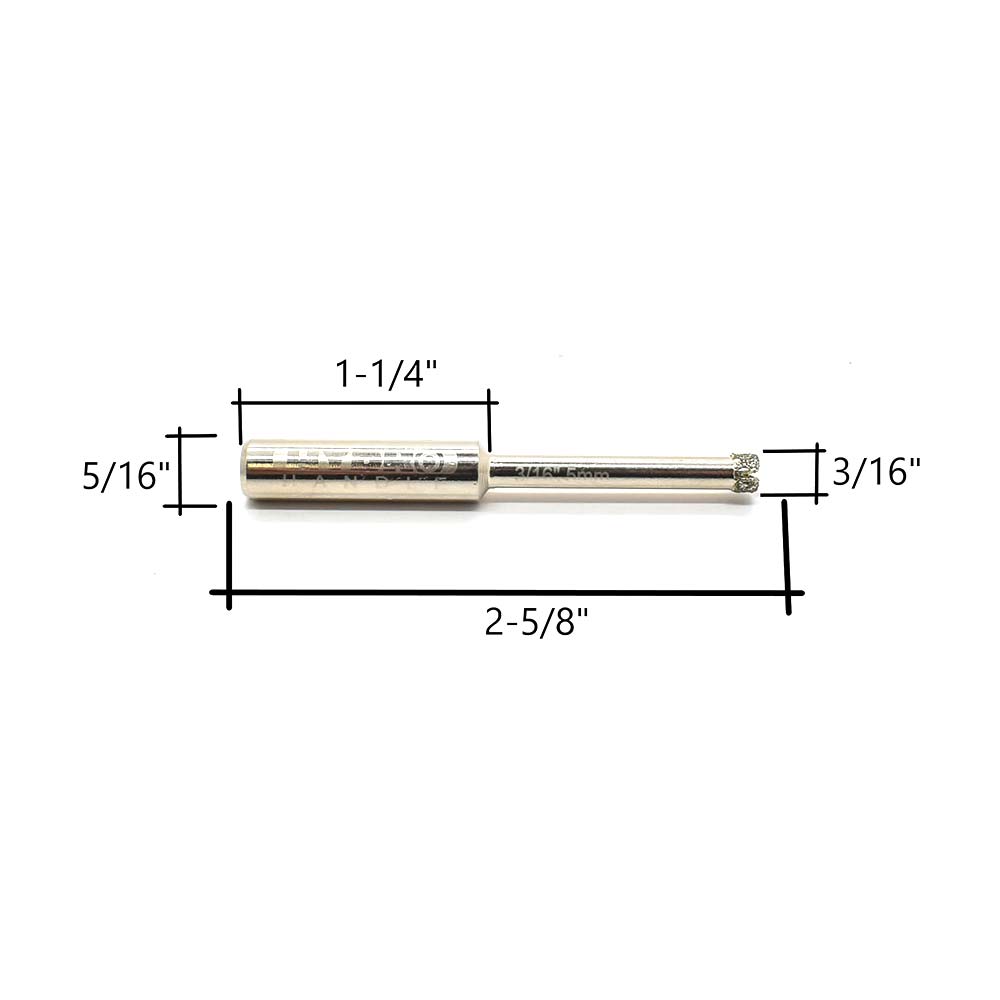 3/16" Electroplated Diamond Bit 8 mm Shank