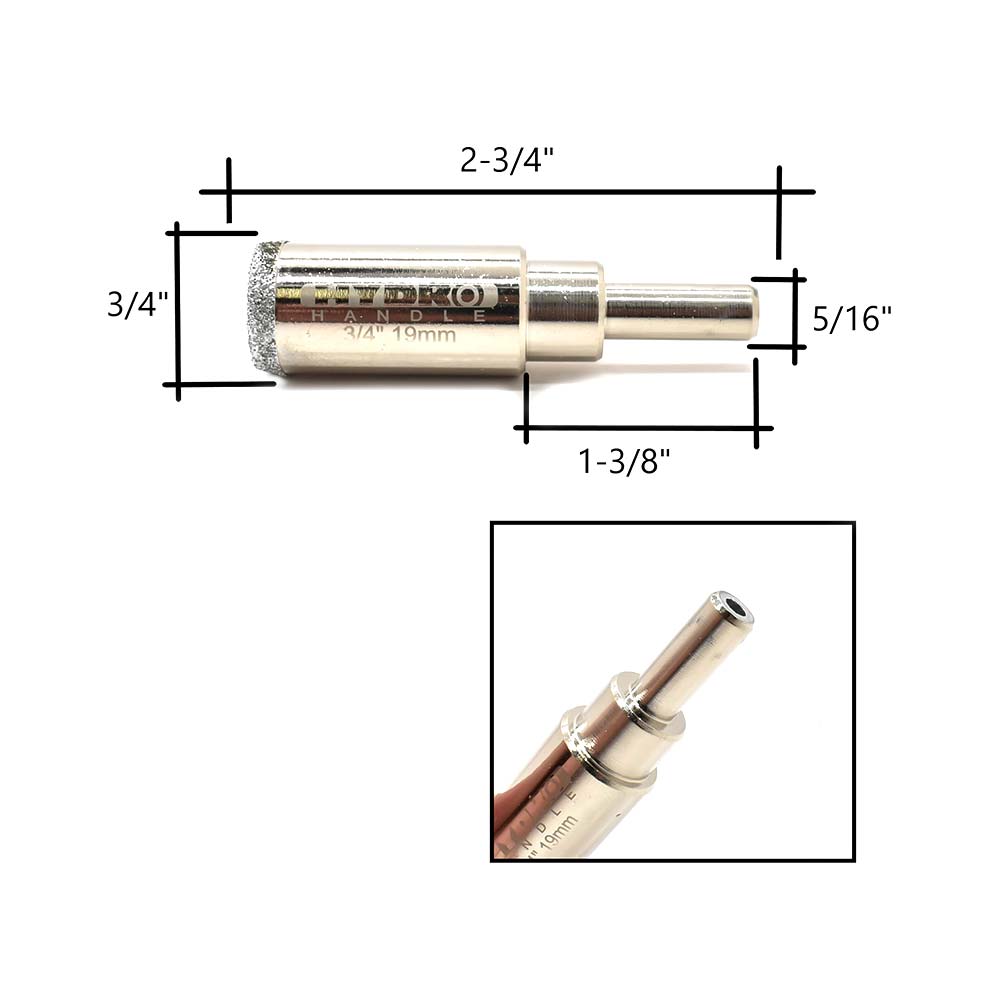 3/4" Electroplated Diamond Bit 8 mm Shank