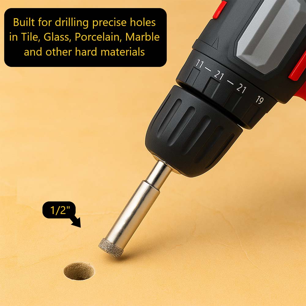 1/2" Electroplated Diamond Bit 8 mm Shank
