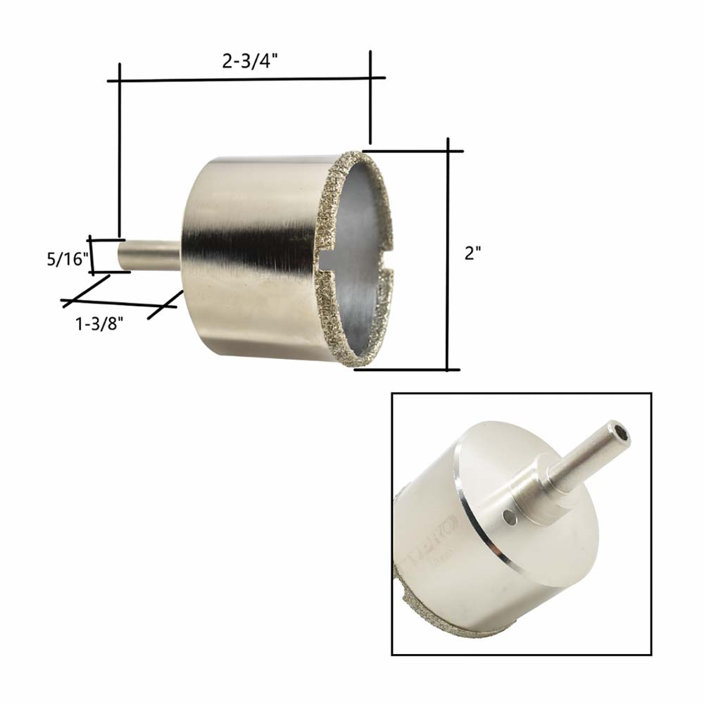 2" Electroplated Diamond Bit 8 mm Shank