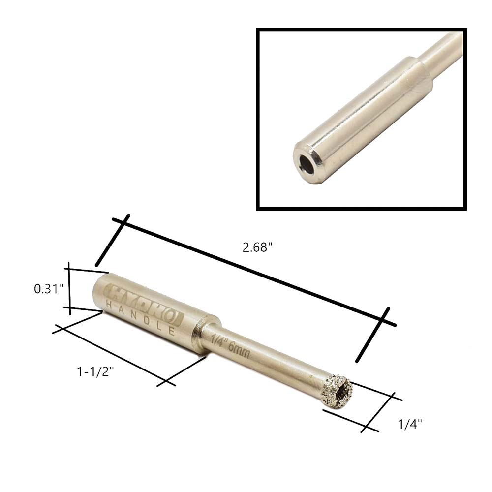 1/4" Vacuum brazed Bit 8 mm Shank
