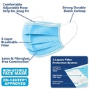 Disposable Face Mask with Elastic Earloop - 50pcs/Box - W02