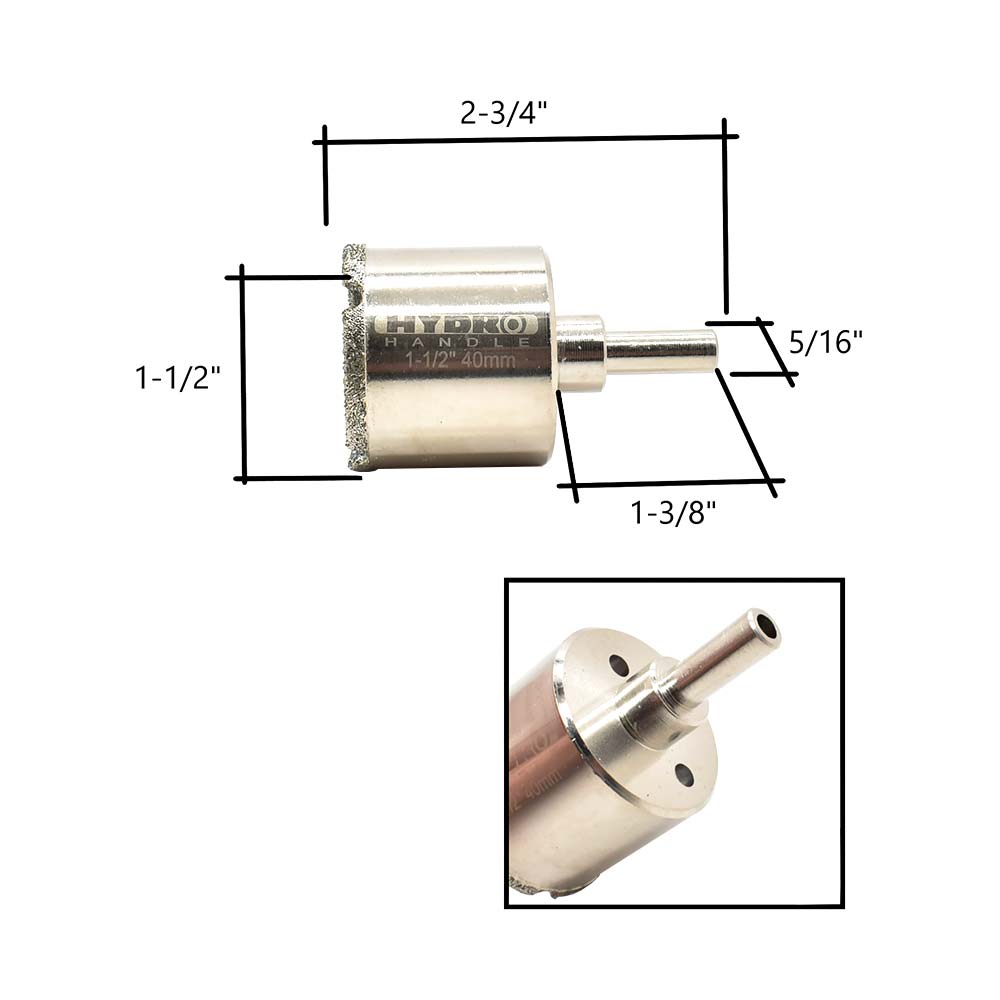 1-1/2" Electroplated Diamond Bit 8 mm Shank
