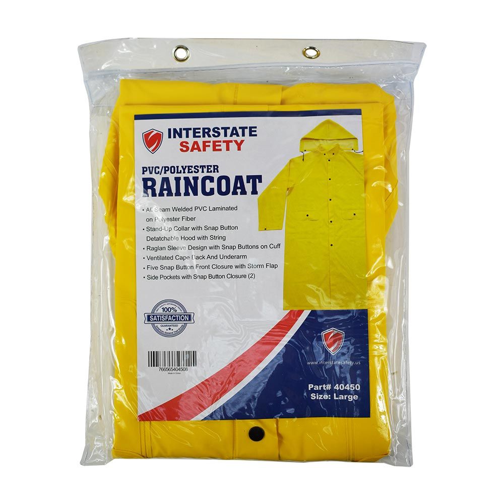 PVC Rain Coat with Reflective Tape  - XL