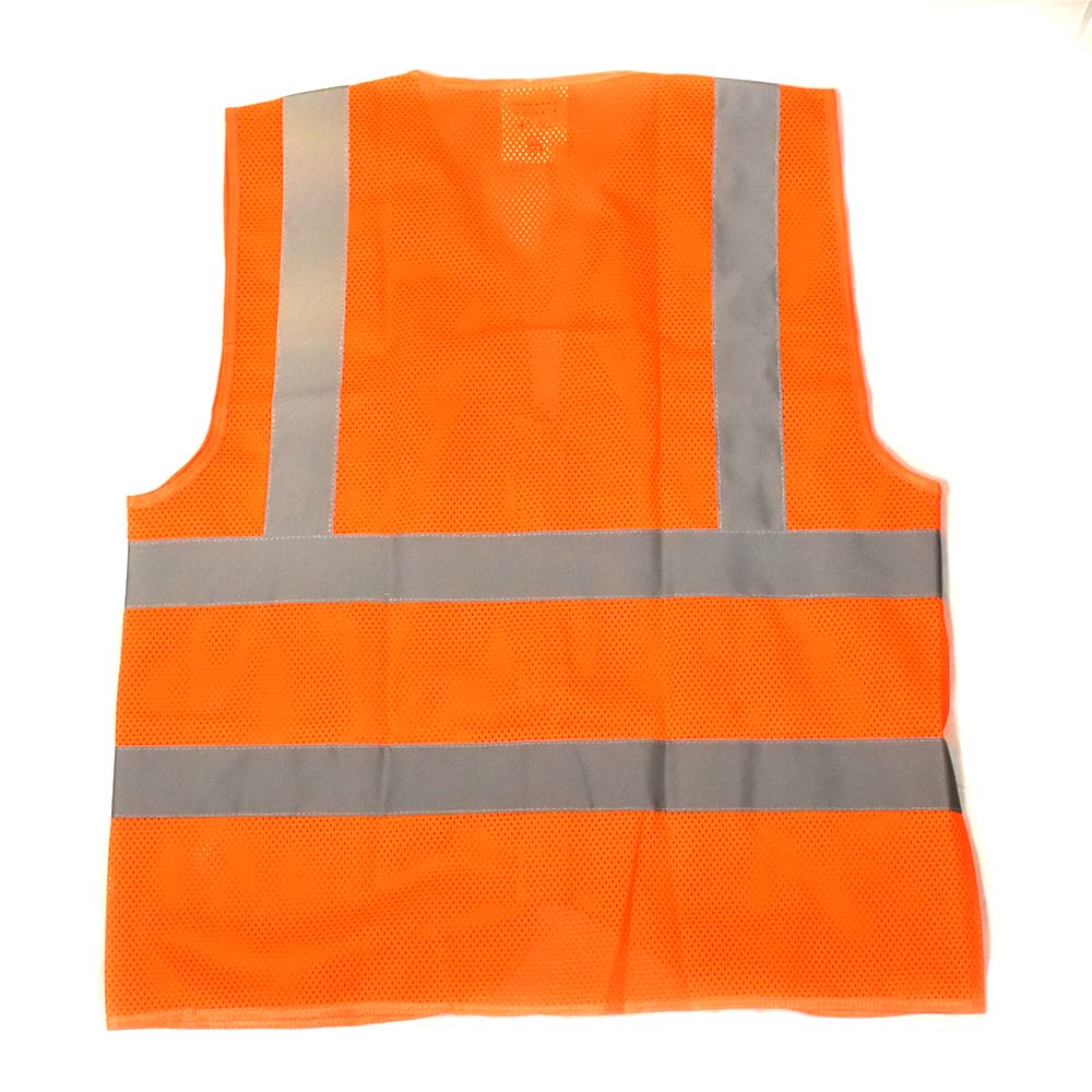 High Visibility Safety Vest with Reflective Stripes, Large, Orange