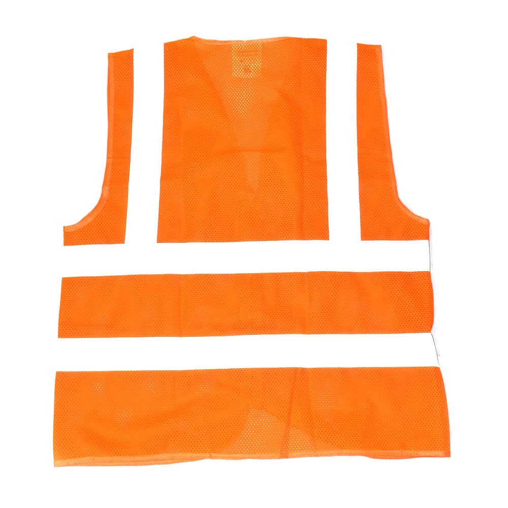 High Visibility Safety Vest with Reflective Stripes, Large, Orange