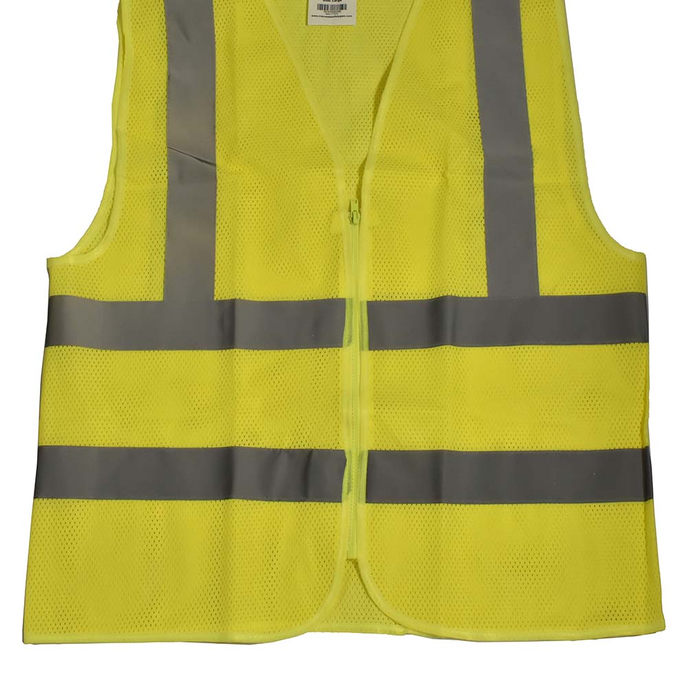High Visibility Safety Vest with Reflective Stripes, X-Large, Neon Yellow 