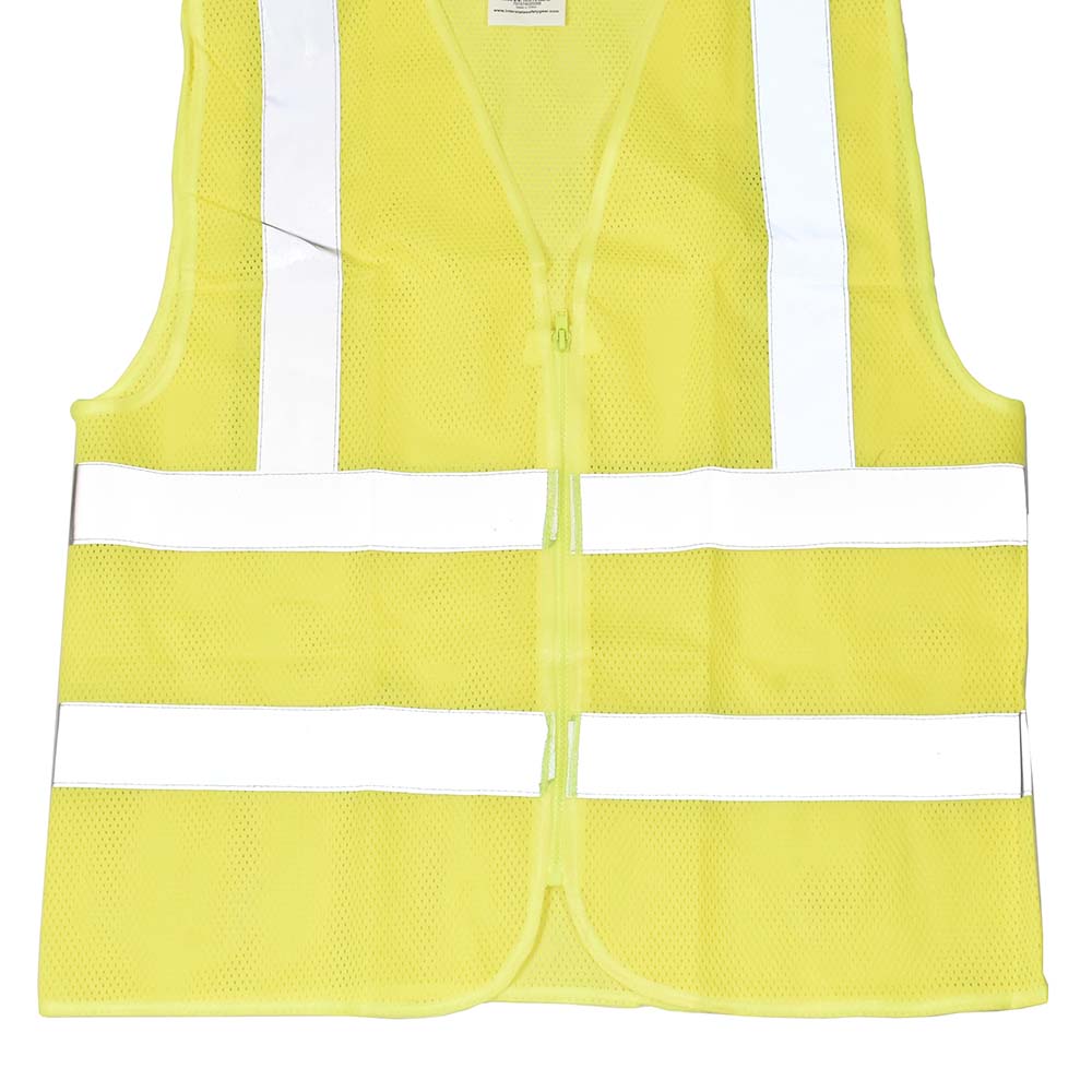 High Visibility Safety Vest with Reflective Stripes, X-Large, Neon Yellow 