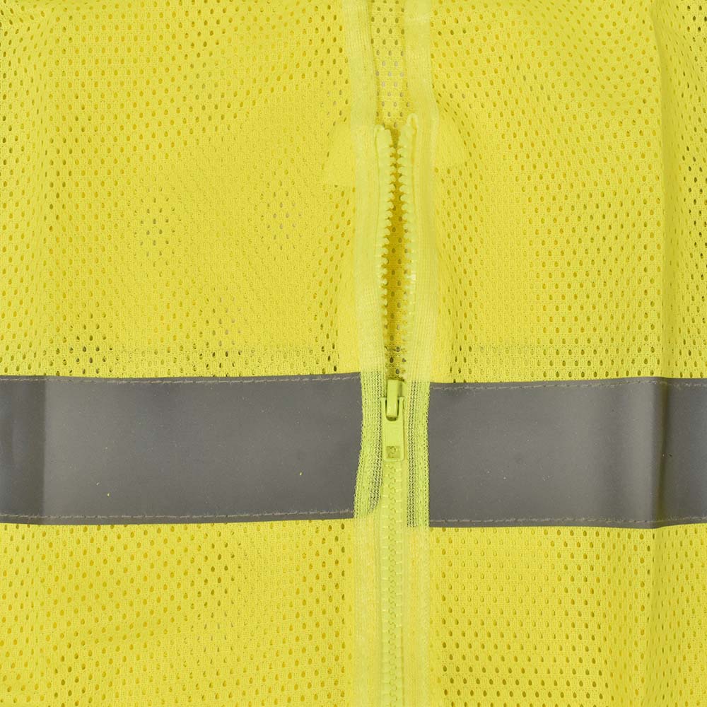 High Visibility Safety Vest with Reflective Stripes, X-Large, Neon Yellow 