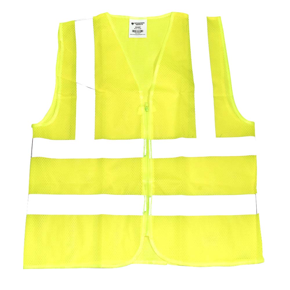 High Visibility Safety Vest with Reflective Stripes, Large, Neon Yellow 