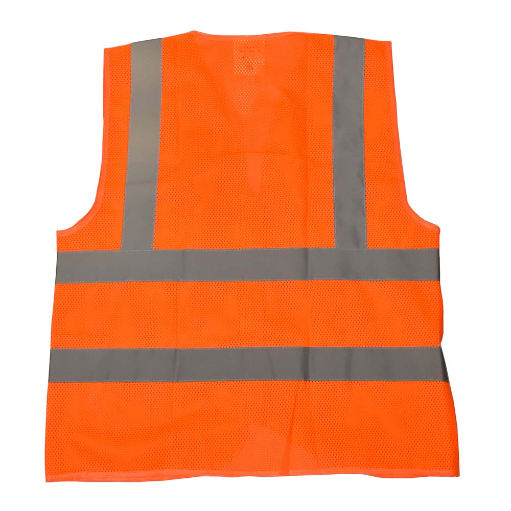 High Visibility Safety Vest with Reflective Stripes,  X-Large, Orange