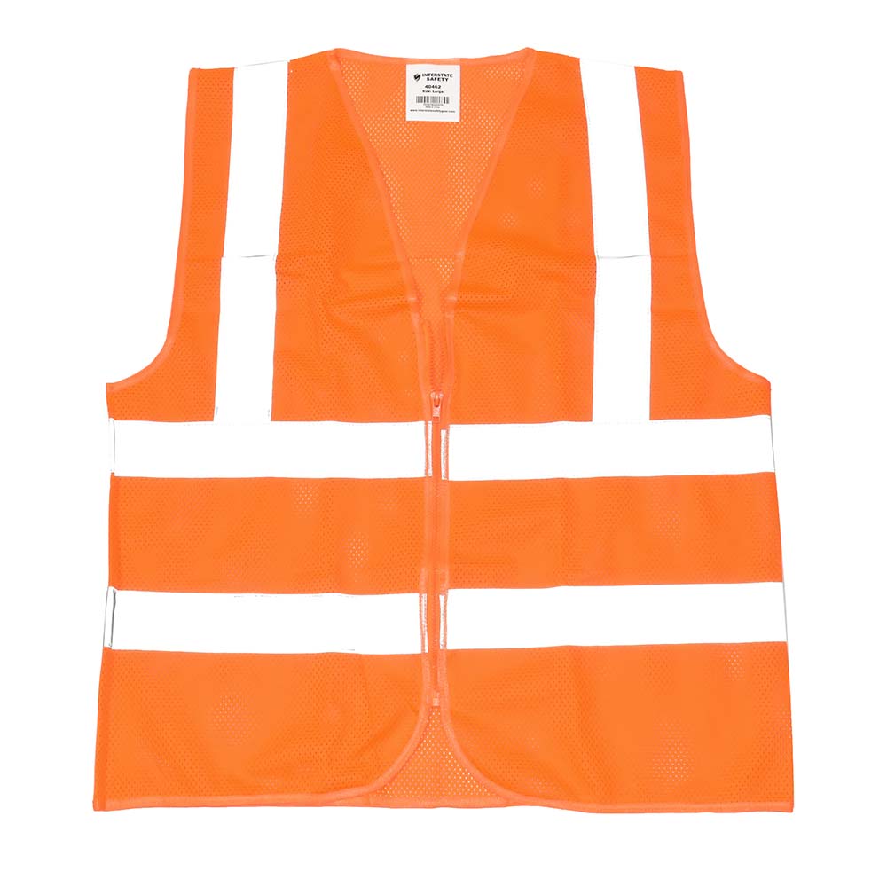 High Visibility Safety Vest with Reflective Stripes,  X-Large, Orange