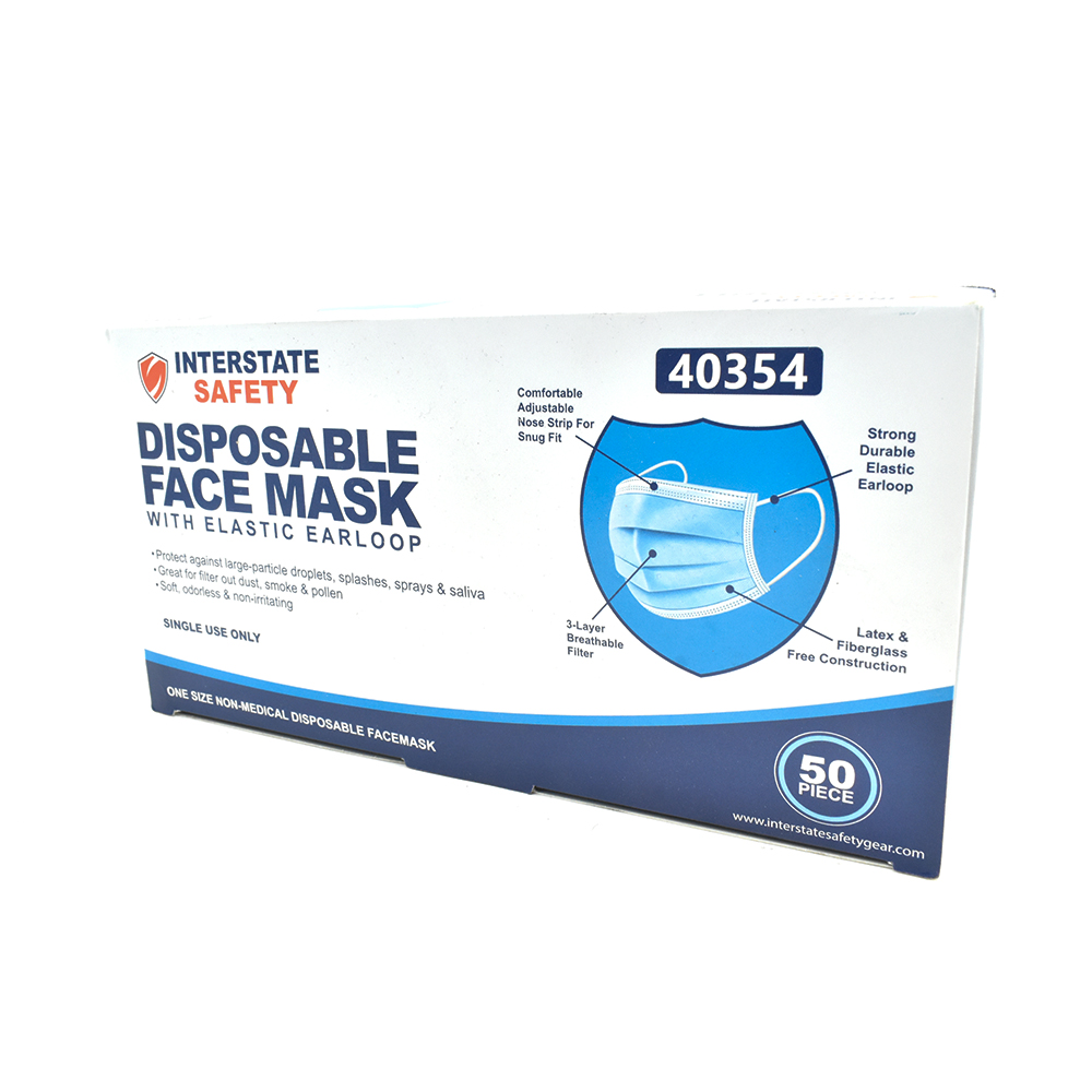 Disposable Face Mask with Elastic Earloop - 50pcs/Box