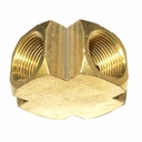 1/4" FPT Brass Cross - 1 inlet - 3 Outlets - Six Display Pack - W04