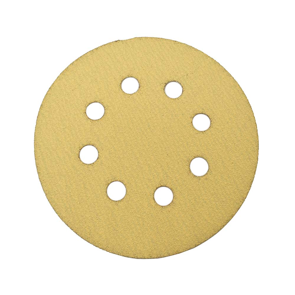 150 Grit 5" Diameter 8-Hole H&L Sanding Paper - 25/Pack (Ceramic Aluminum Oxide)
