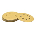 150 Grit 5" Diameter 8-Hole PSA Sanding Paper - 25/Pack (Ceramic Aluminum Oxide)