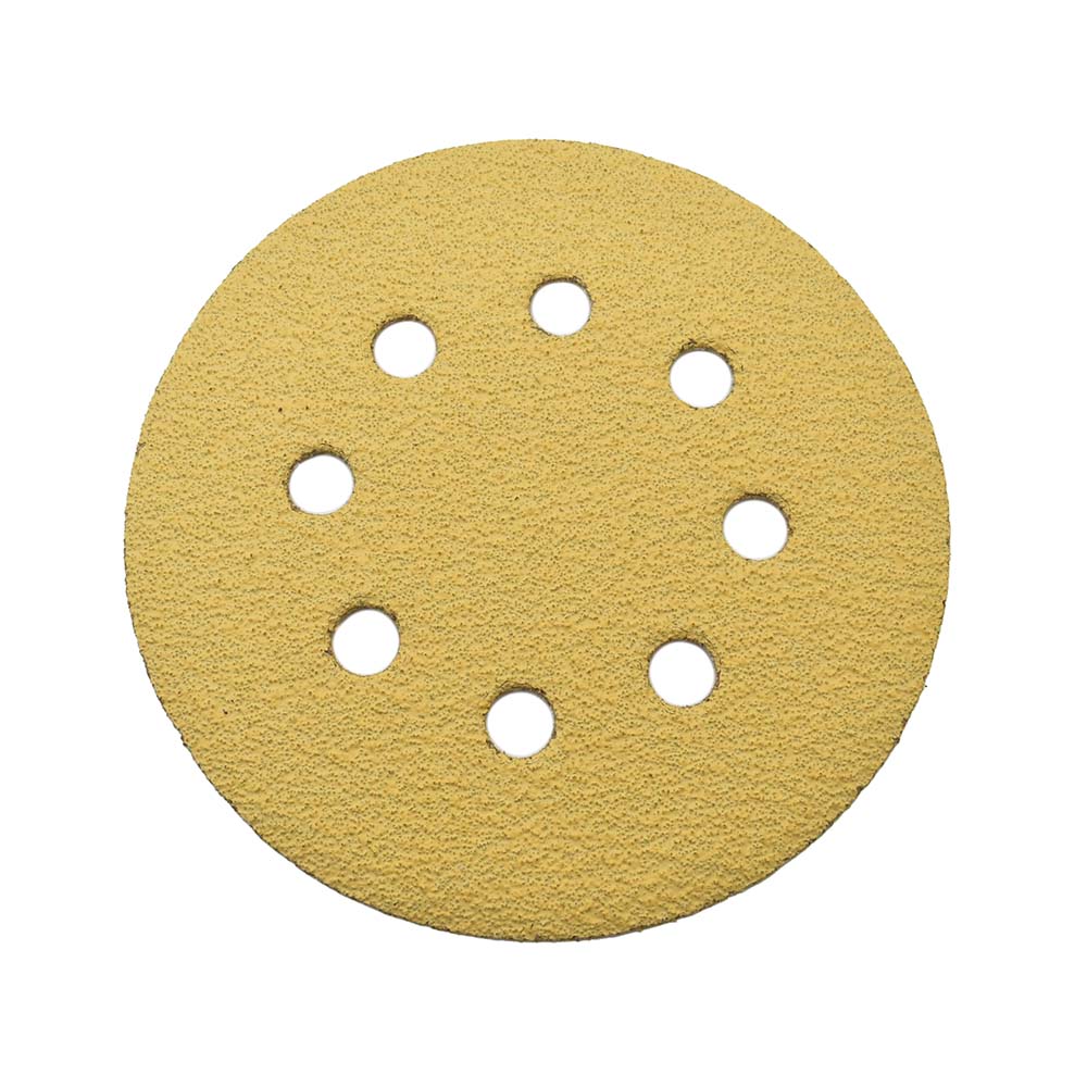 60 Grit 5" Diameter 8-Hole PSA Sanding Paper - 25/Pack (Ceramic Aluminum Oxide)