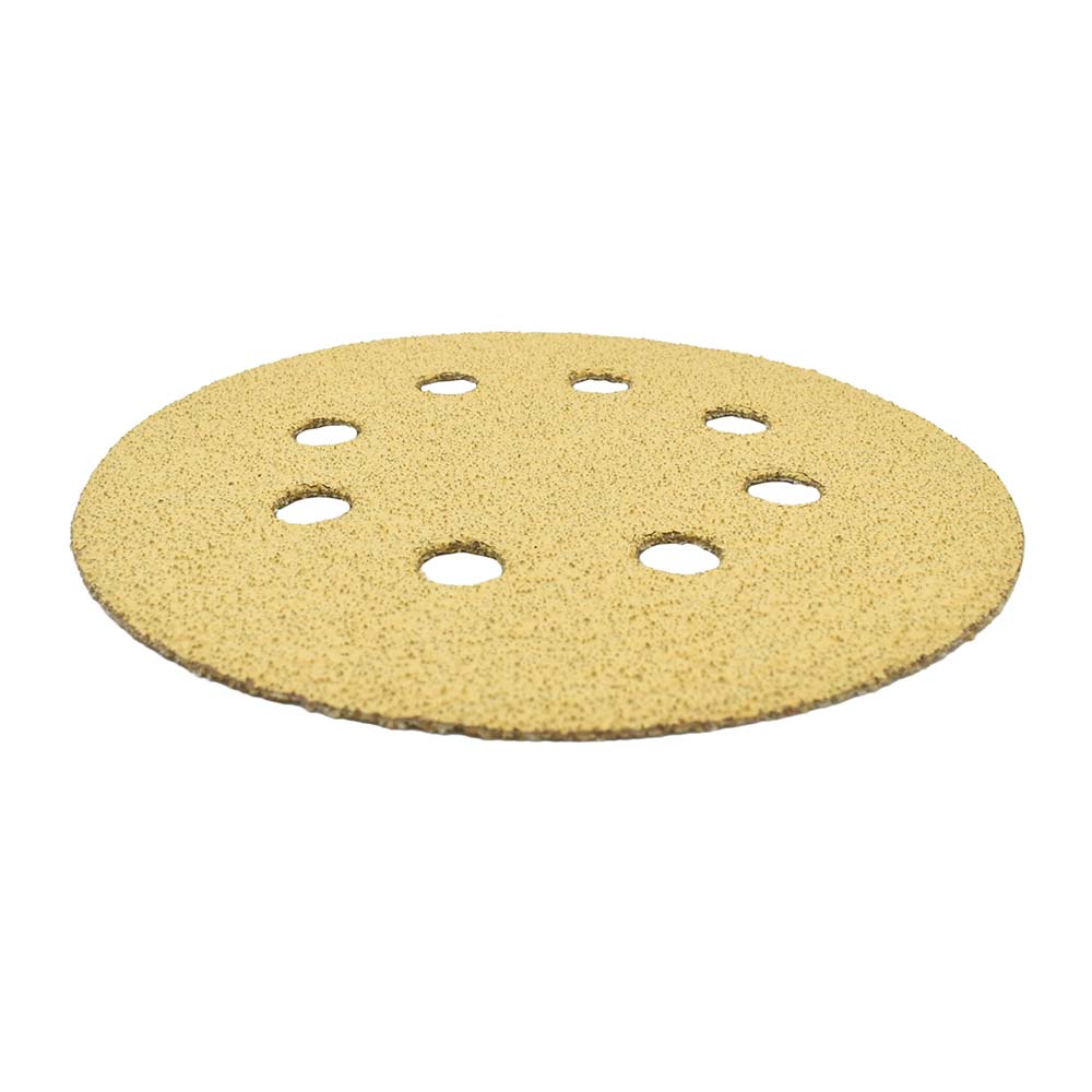 60 Grit 5" Diameter 8-Hole PSA Sanding Paper - 25/Pack (Ceramic Aluminum Oxide)
