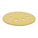 60 Grit 5" Diameter 8-Hole PSA Sanding Paper - 25/Pack (Ceramic Aluminum Oxide)