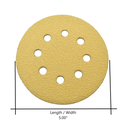 60 Grit 5" Diameter 8-Hole PSA Sanding Paper - 25/Pack (Ceramic Aluminum Oxide)