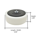 6" White Compounding Pad 5/16"-24 Male Thread replaces Porter Cable 54745