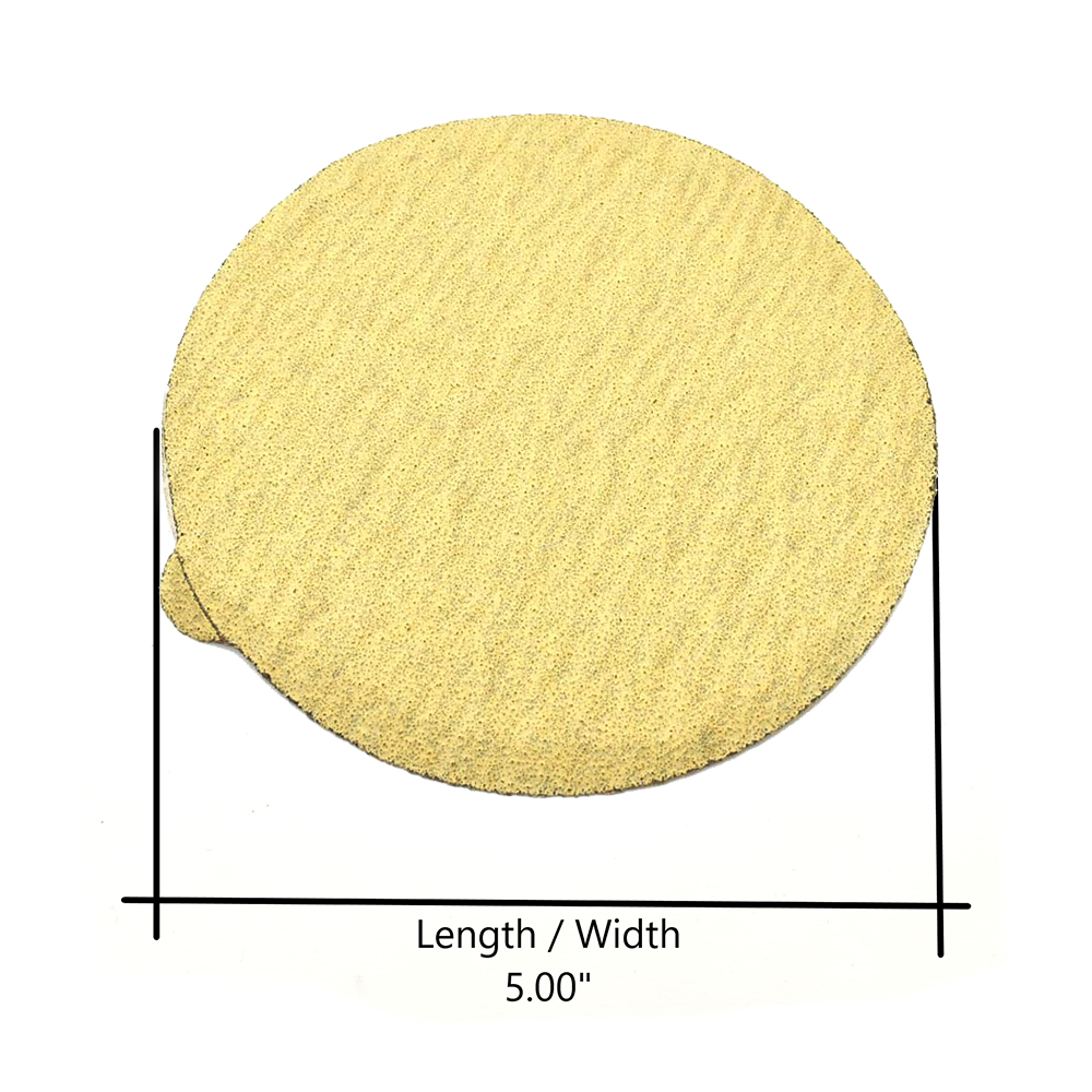 80 Grit 5" Diameter No-Hole PSA Sanding Paper - 25/Pack (Ceramic Aluminum Oxide)