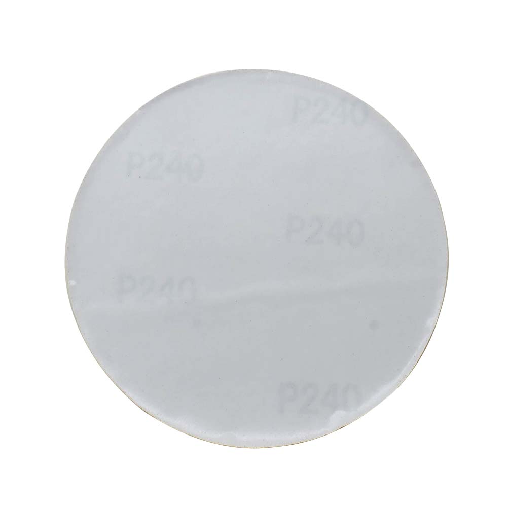240 Grit 5" Diameter No-Hole PSA Sanding Paper - 25/Pack (Ceramic Aluminum Oxide)