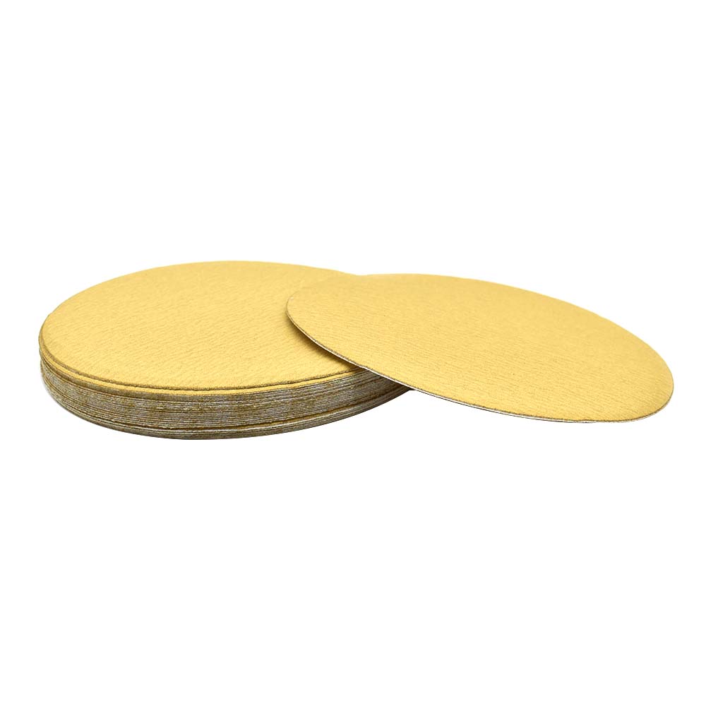 240 Grit 5" Diameter No-Hole PSA Sanding Paper - 25/Pack (Ceramic Aluminum Oxide)