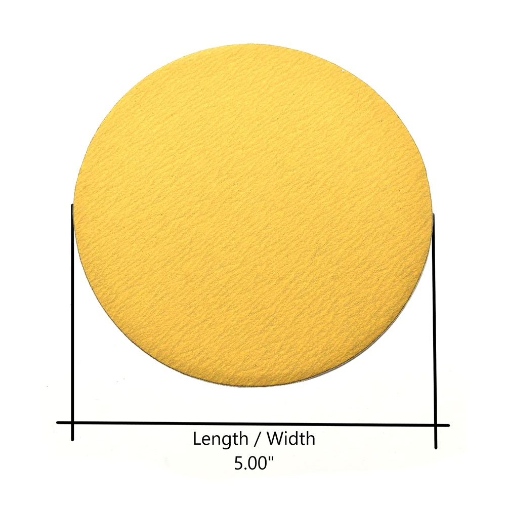 240 Grit 5" Diameter No-Hole PSA Sanding Paper - 25/Pack (Ceramic Aluminum Oxide)