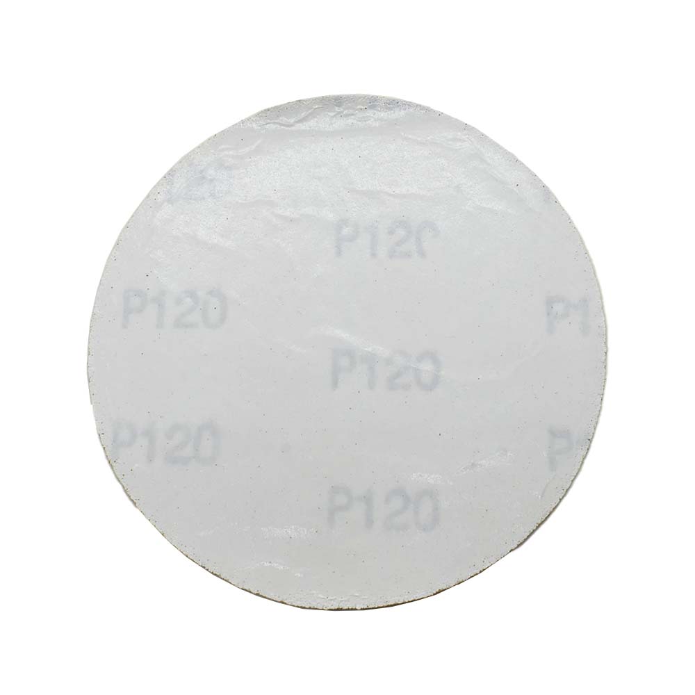 120 Grit 5" Diameter No-Hole PSA Sanding Paper - 25/Pack (Ceramic Aluminum Oxide)