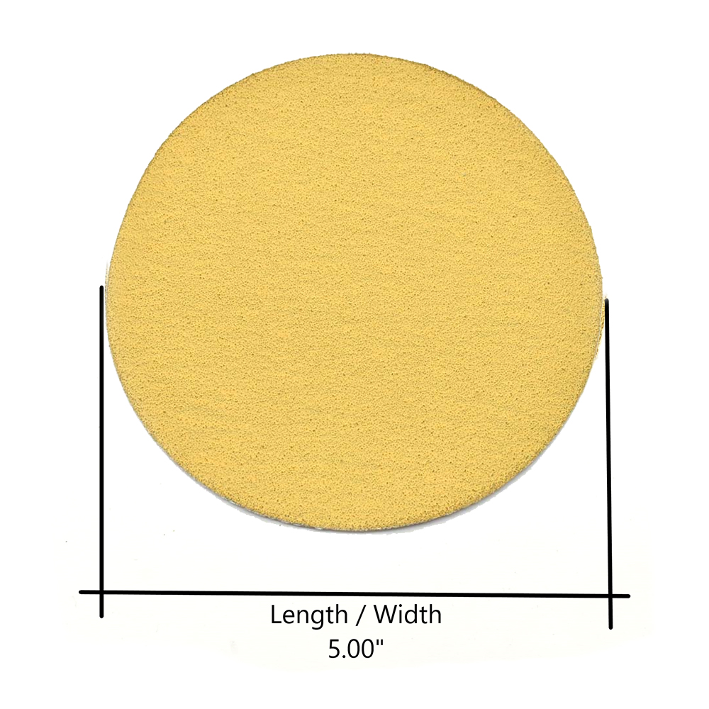120 Grit 5" Diameter No-Hole PSA Sanding Paper - 25/Pack (Ceramic Aluminum Oxide)