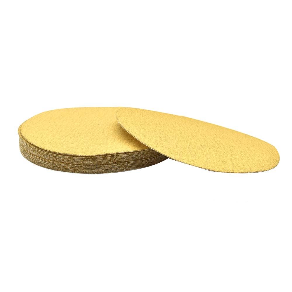 150 Grit 5" Diameter No-Hole PSA Sanding Paper - 25/Pack (Ceramic Aluminum Oxide)
