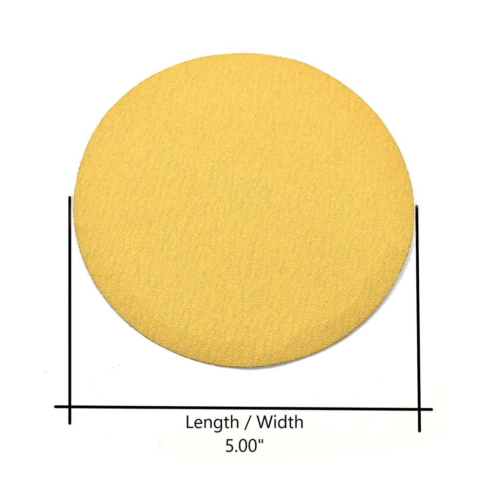 150 Grit 5" Diameter No-Hole PSA Sanding Paper - 25/Pack (Ceramic Aluminum Oxide)