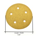 60 Grit 5" Diameter 5-Hole H&L Sanding Paper - 25/Pack (Ceramic Aluminum Oxide)