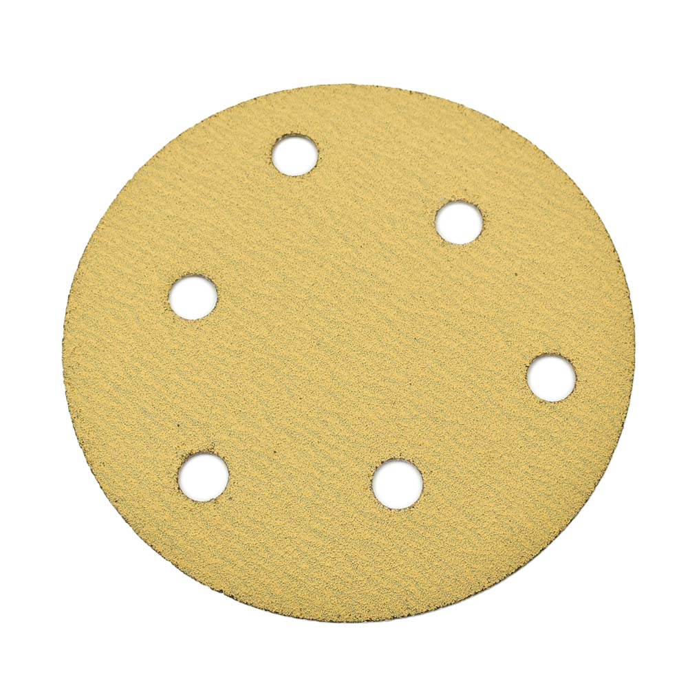 120 Grit 5" Diameter 5-Hole H&L Sanding Paper - 25/Pack (Ceramic Aluminum Oxide)